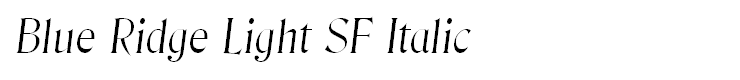 Blue Ridge Light SF Italic
