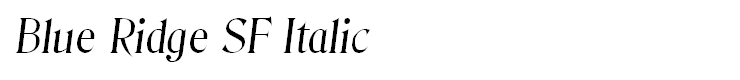 Blue Ridge SF Italic