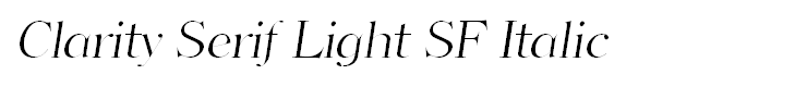 Clarity Serif Light SF Italic