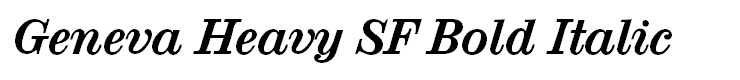 Geneva Heavy SF Bold Italic