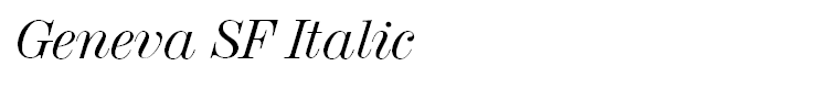 Geneva SF Italic