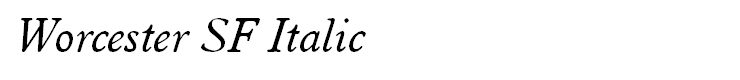 Worcester SF Italic