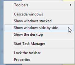 Windows Taskbar Menu